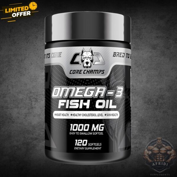 Omega-3 Fish Oil By Core Champs 1000 mg 120 Softgels – Omega 3 capsules and fish oil supplements in Pakistan Omega-3 Fish Oil By Core Champs 1000 mg 120 Softgels – Omega 3 capsules and fish oil supplements in Pakistan