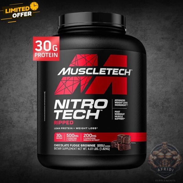 Nitro-Tech Ripped by MuscleTech Chocolate Fudge Brownie 4 lbs in Pakistan Nitro-Tech Ripped by MuscleTech Chocolate Fudge Brownie 4 lbs in Pakistan