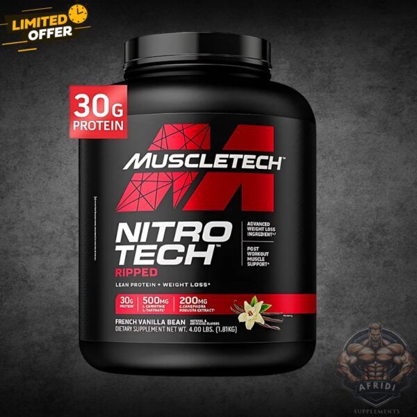 Nitro-Tech Ripped French Vanilla Bean by MuscleTech – 4 lbs protein powder in Pakistan Nitro-Tech Ripped French Vanilla Bean by MuscleTech – 4 lbs protein powder in Pakistan