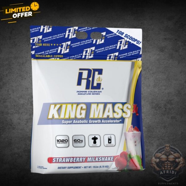 King Mass XL Gainer by Ronnie Coleman 15 lbs – Strawberry Milkshake Flavor in Pakistan