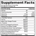 R1 Lean Rule1 Nutrition supplement facts label – ingredients and dosage info