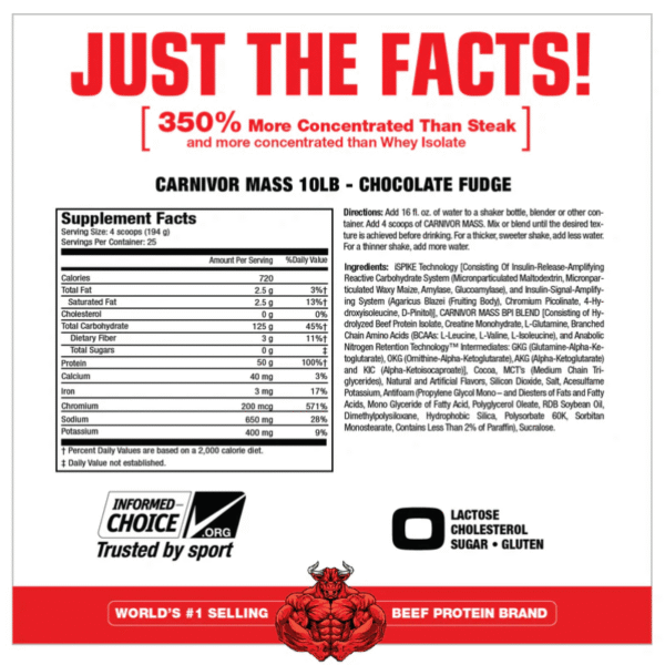 Carnivor Mass nutritional facts beef protein Carnivor Mass nutritional facts beef protein